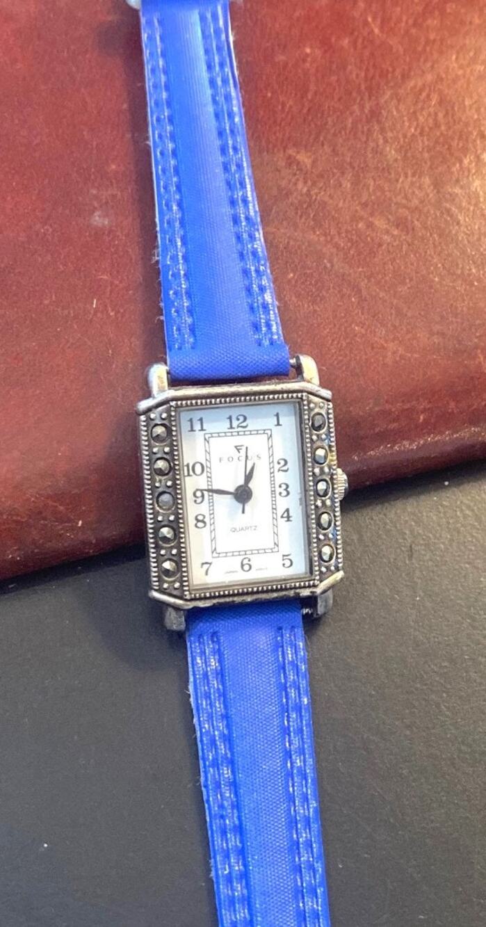 Women's 20mm Silver Tone Deco Style Focus Watch